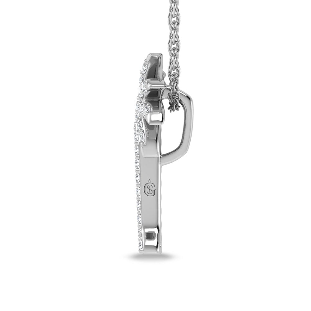 14K White Gold 1/5 Ct.Tw. Diamond Slide Pendant