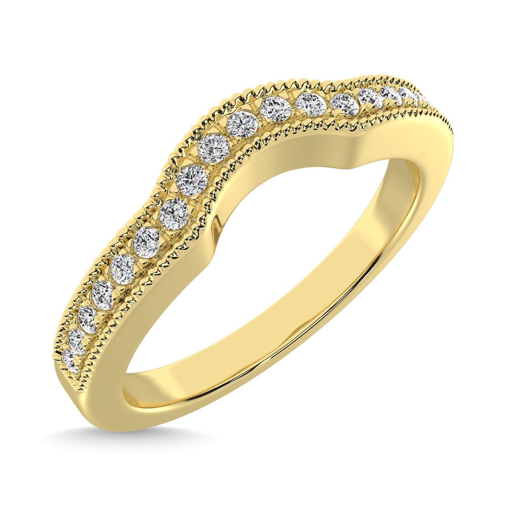 14K Yellow Gold 1/6 Ct.tw Diamond Anniversary Band