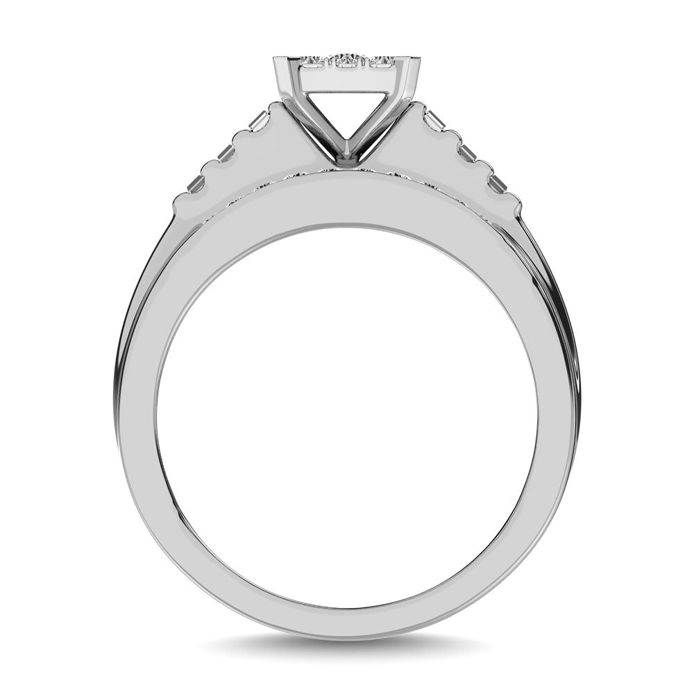 10K White Gold 1/2 Ct.Tw. Diamond Engagement Invisible Ring