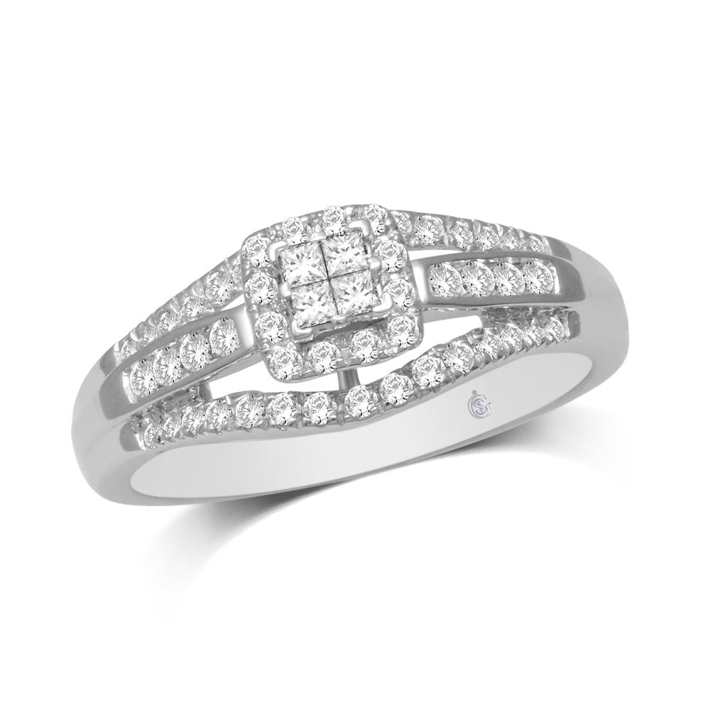 10K White Gold 1/2 Ct.Tw. Diamond Engagement Ring