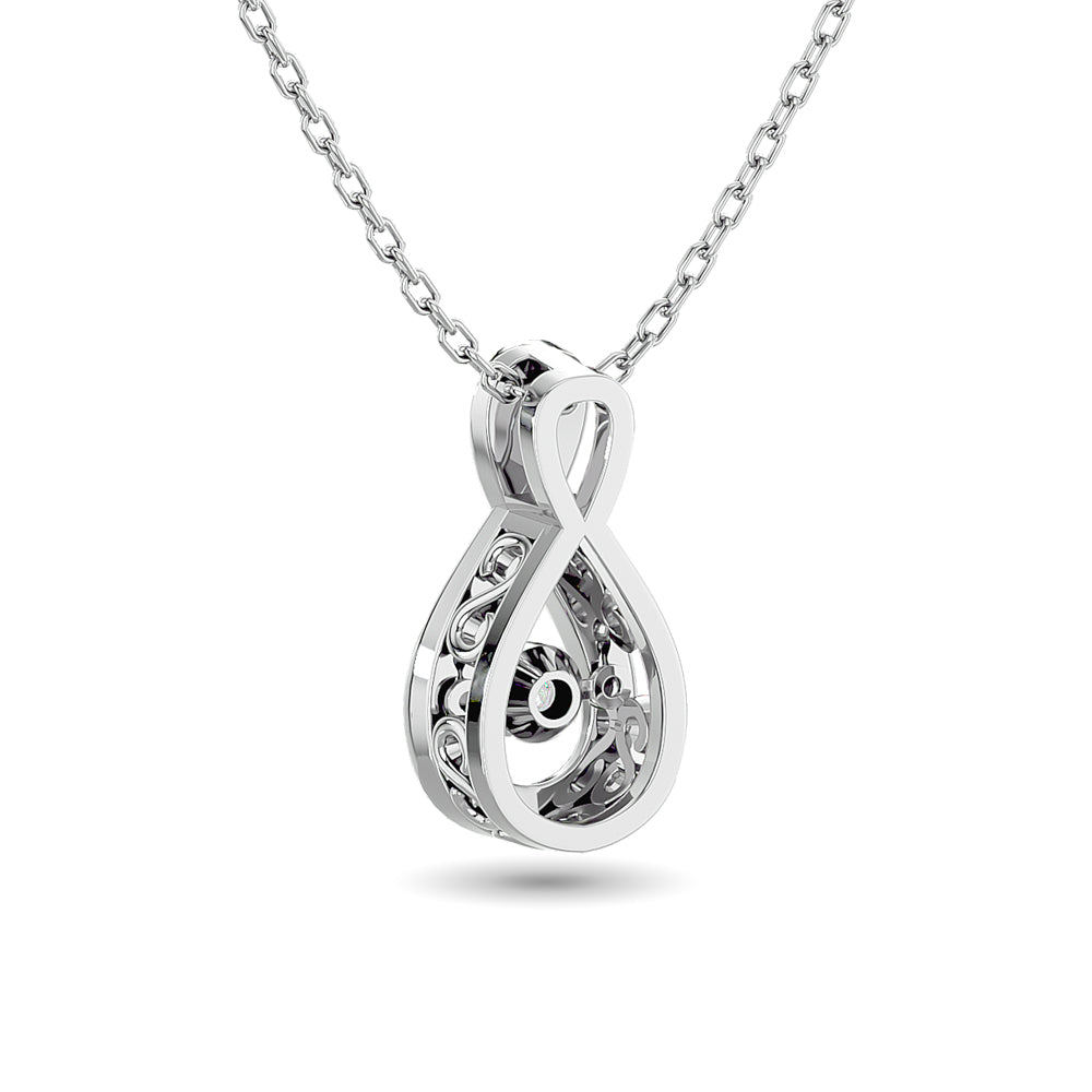 Diamond Shimmering Pendant 1/50 Ct.tw Round-cut in Sterling Silver