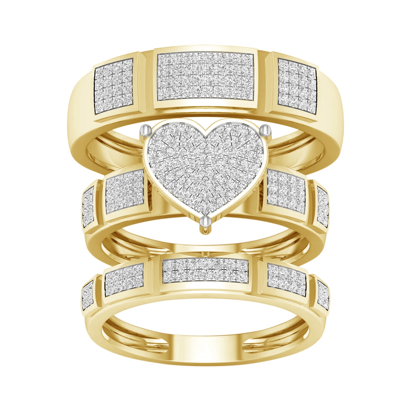 10K 0.50CT Diamond TRIO SET