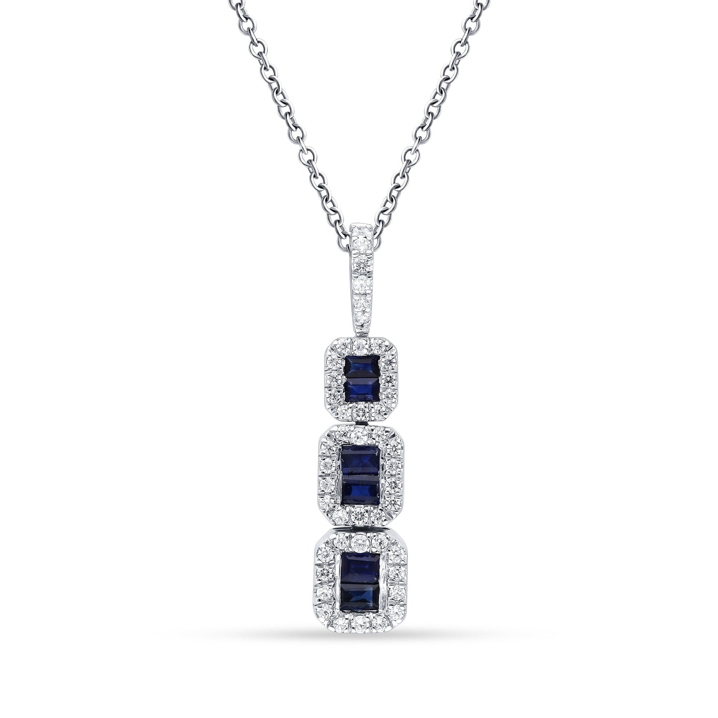 14K 0.31CT Diamond SAPPHIRE Pendant