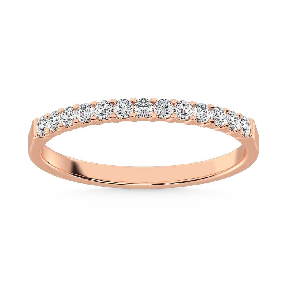 14K Rose Gold 1/6 Ct.Tw. Diamond Ladies Machine Band