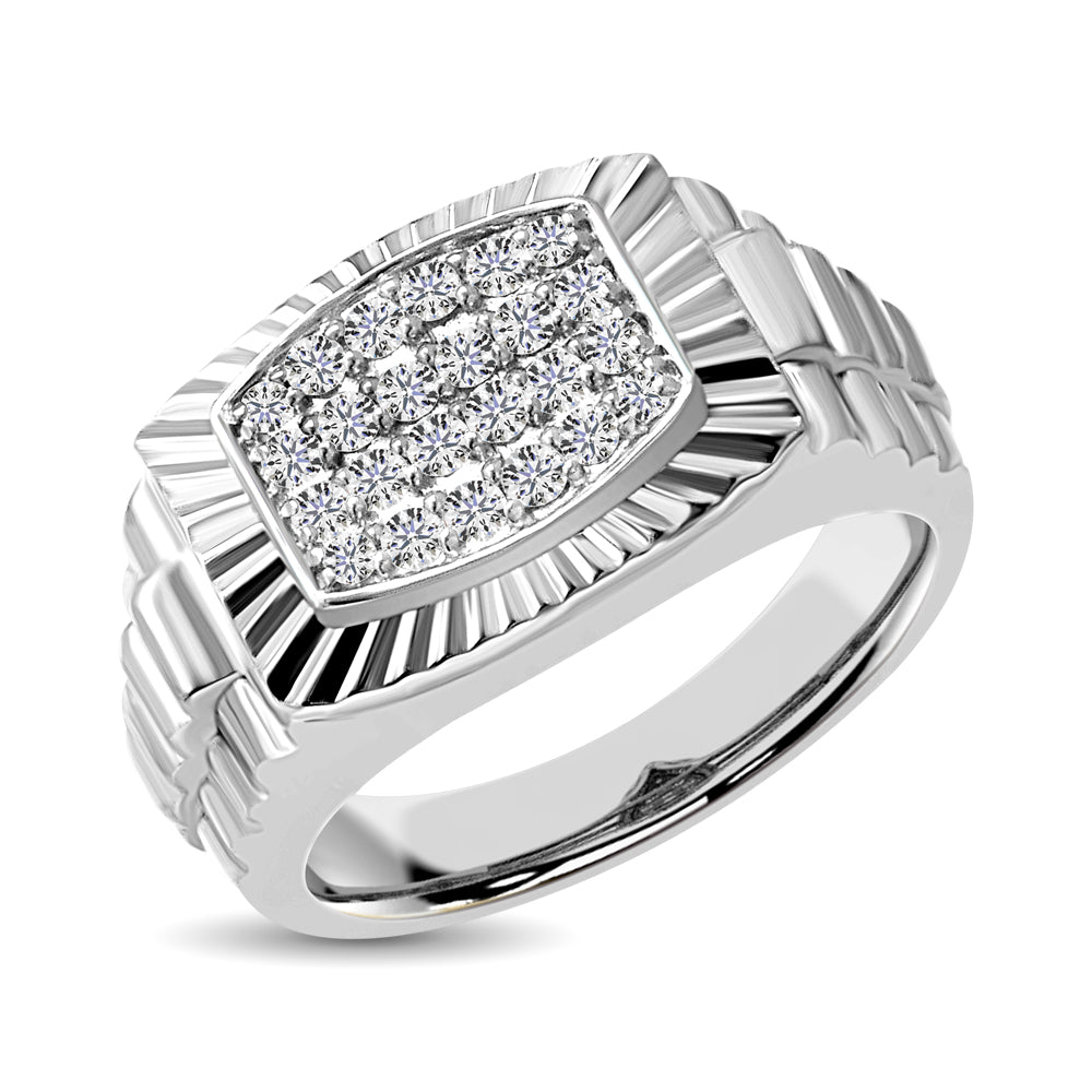 10K White Gold 1/2 Ct.Tw. Diamond Men?s Fashion Ring