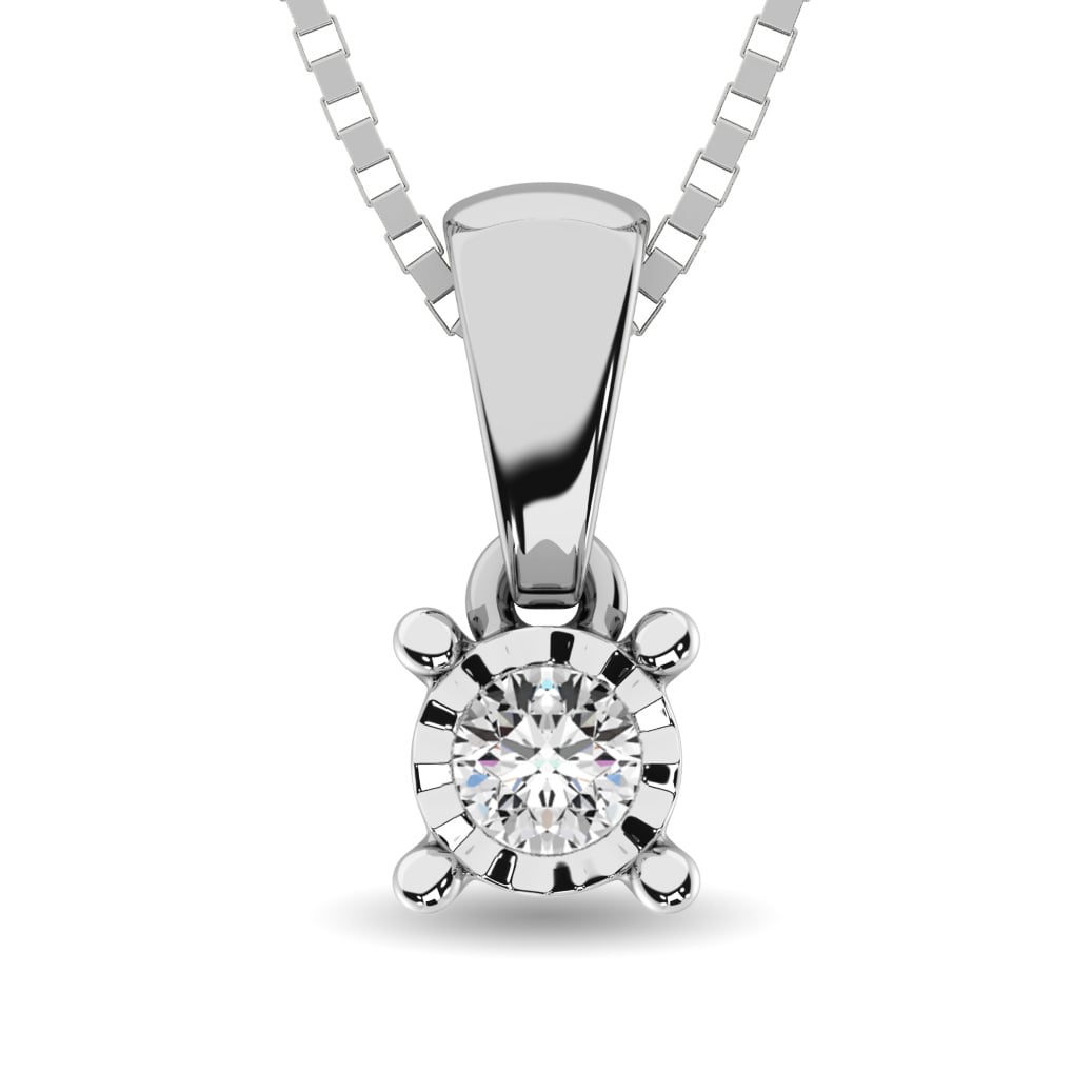 10K White Gold 1/6 Ct.Tw. Diamond Solitaire Pendant