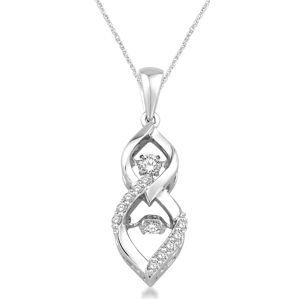 10K White Gold 2/5 Ct.Tw. Moving Diamond Fashion Pendant