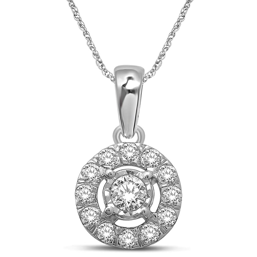 10K White Gold 1/4 Ct.Tw. Diamond Fashion Pendant
