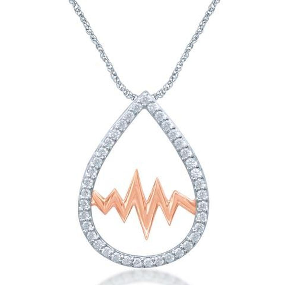 Sterling Silver 1/5 Ct.Tw. Moving Diamond Fashion Pendant