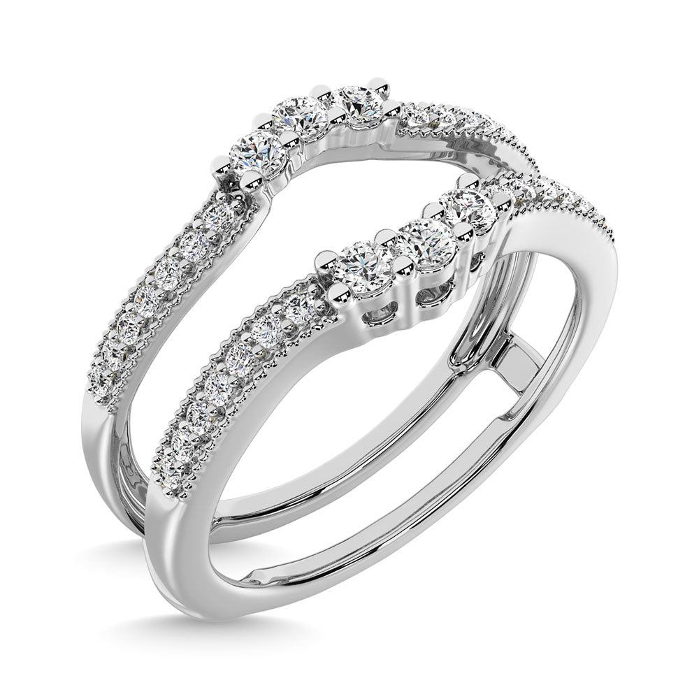 10K White Gold 1/3 Ct.Tw. Diamond Guard Ring