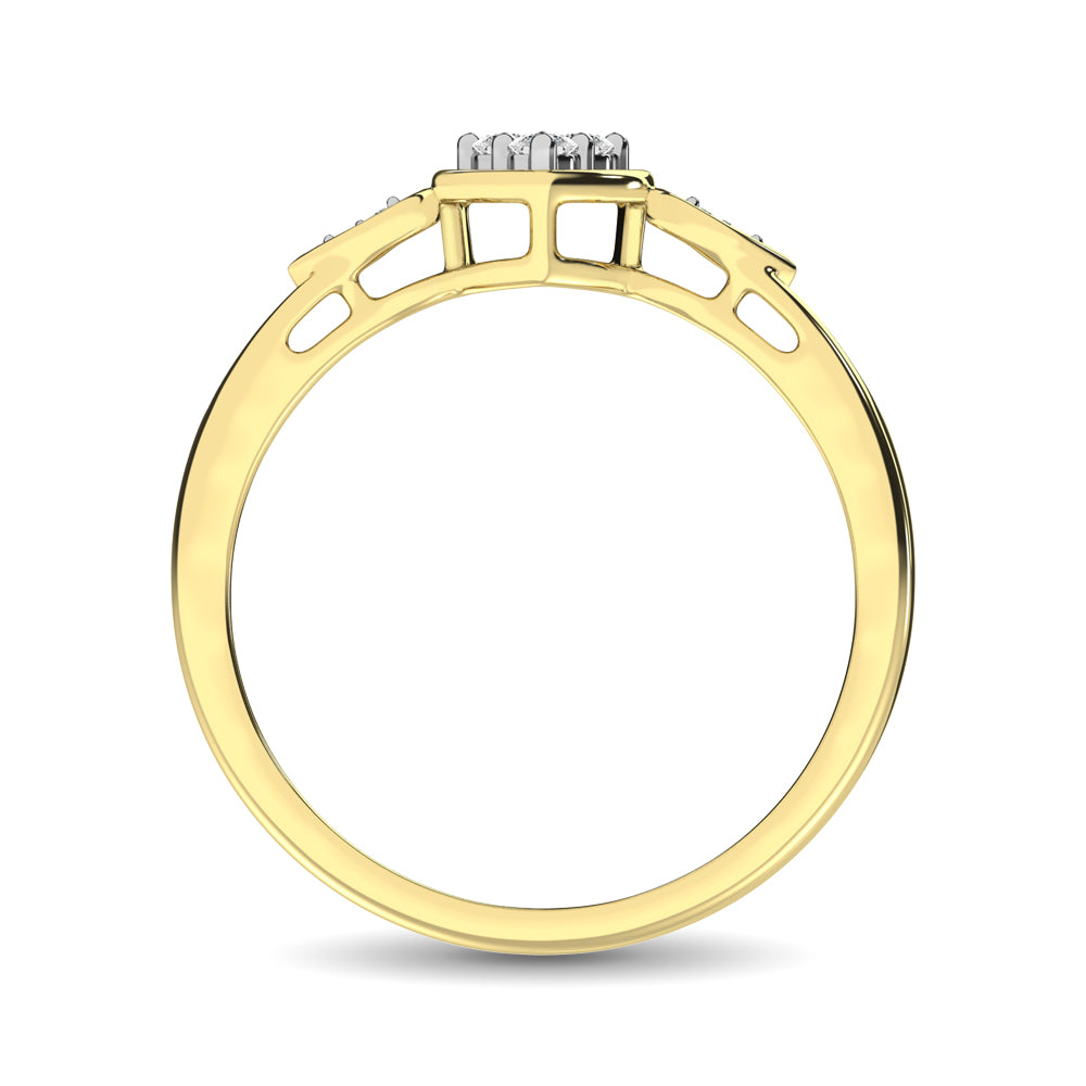 10K Yellow Gold 1/10 Ct.Tw. Diamond Heart Ring