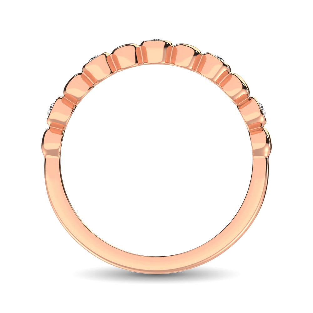 14K Rose Gold 1/20 Ct.Tw. Diamond Stackable Band