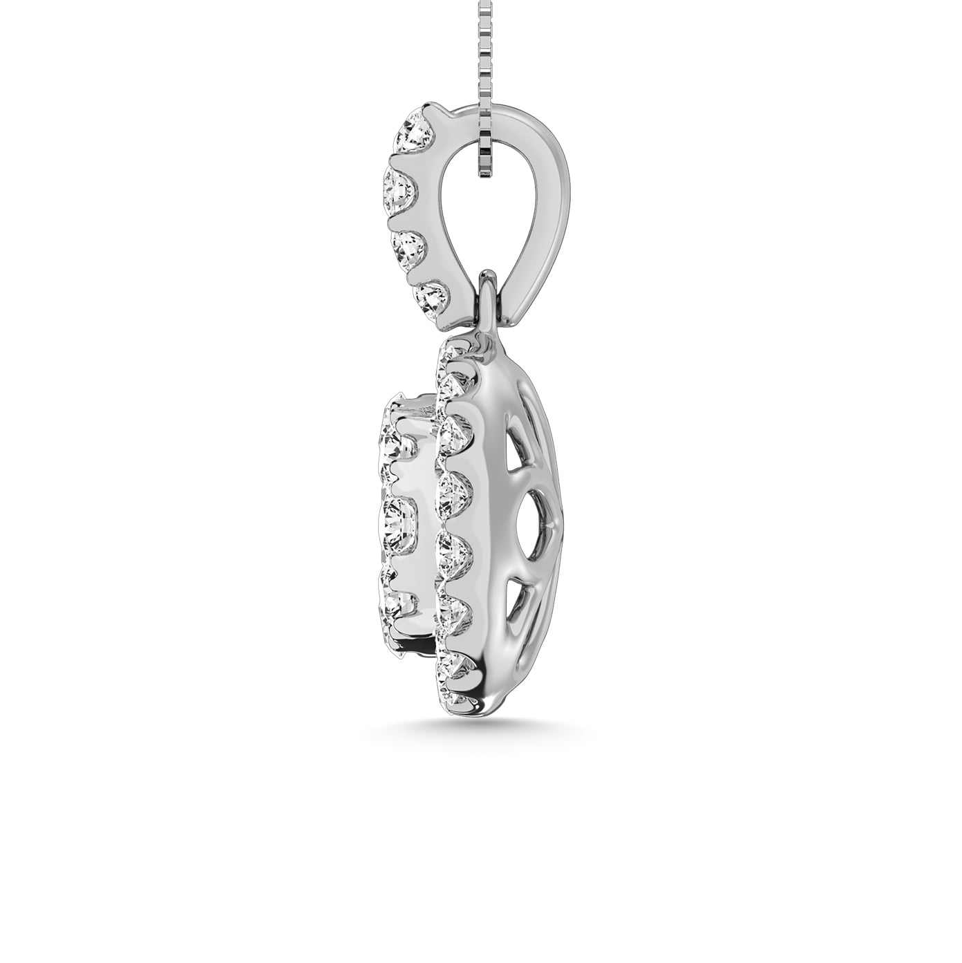 14K White Gold 1 1/2 Ct.tw Diamond Fashion Pendant