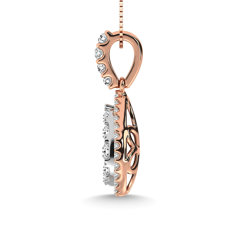 Diamond 5/8 Ct.Tw. Cluster Pendant in 14K Rose Gold