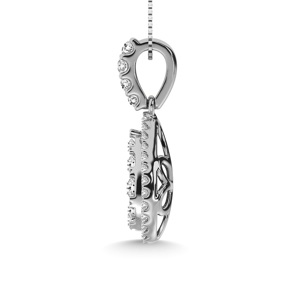 14K White Gold 1 1/5 Ct.tw Diamond Fashion Pendant