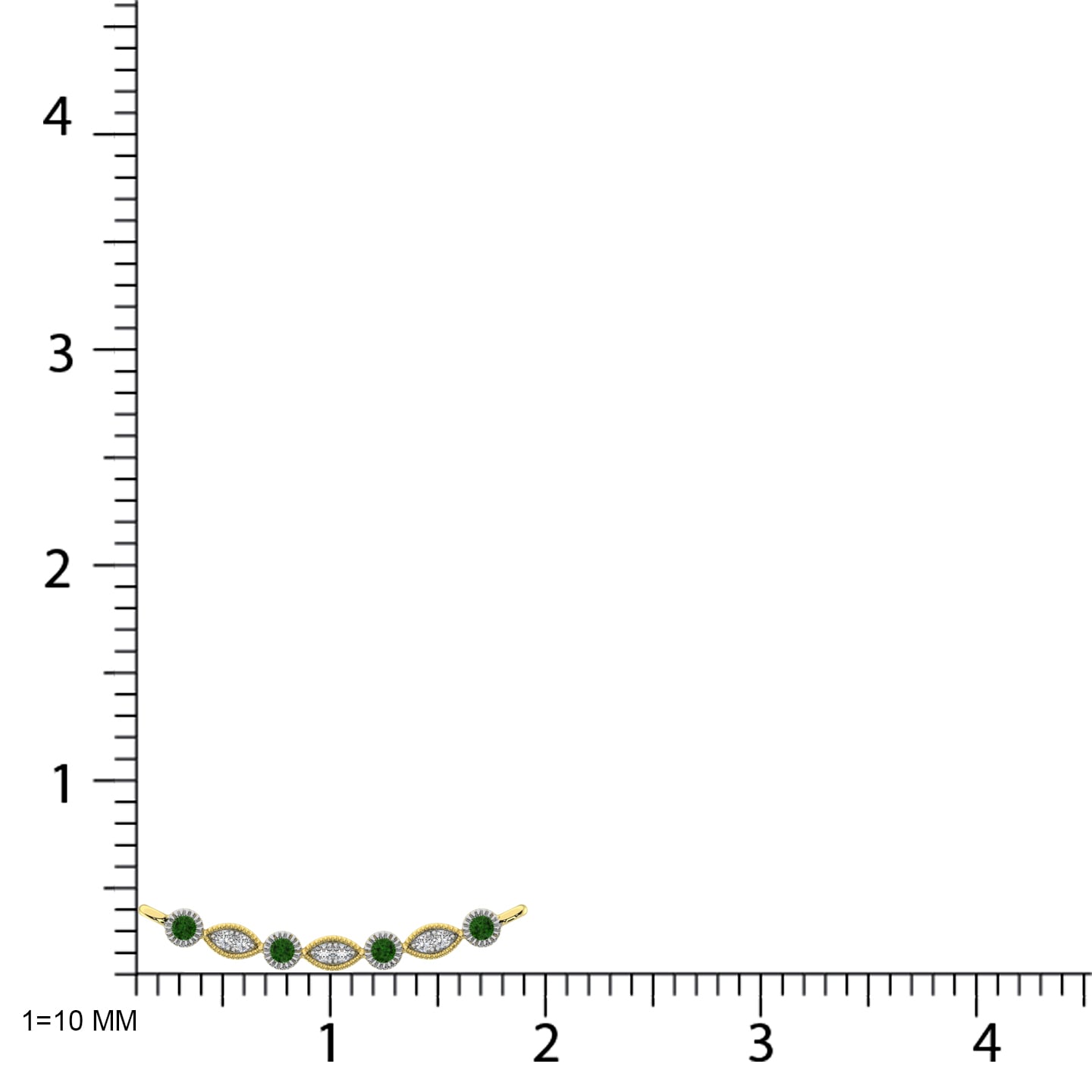 Diamond 1/10 Ct.Tw. And Tsavorite Fashion Necklace in 10K Yellow Gold