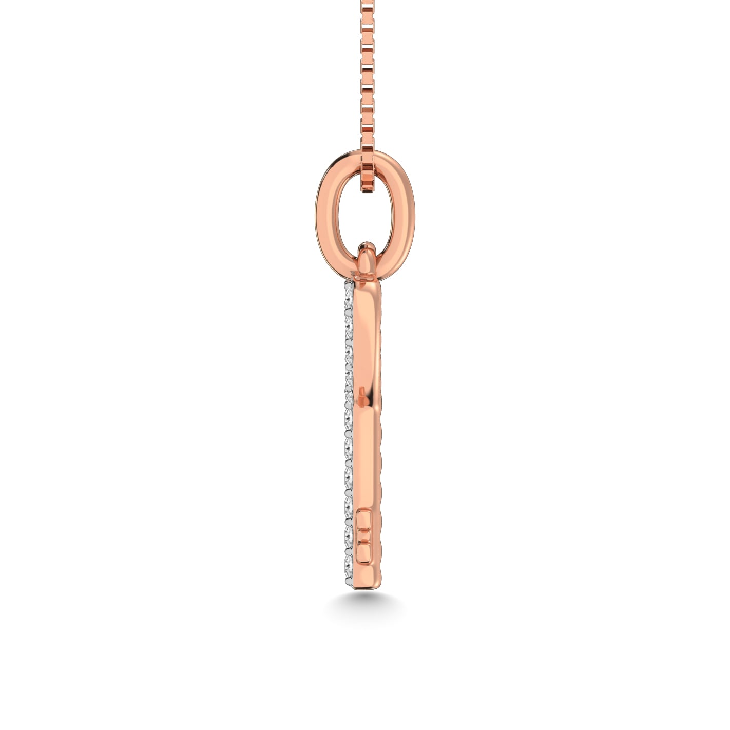 10K Rose Gold 1/10 Ct.tw Diamond Double Heart Pendant