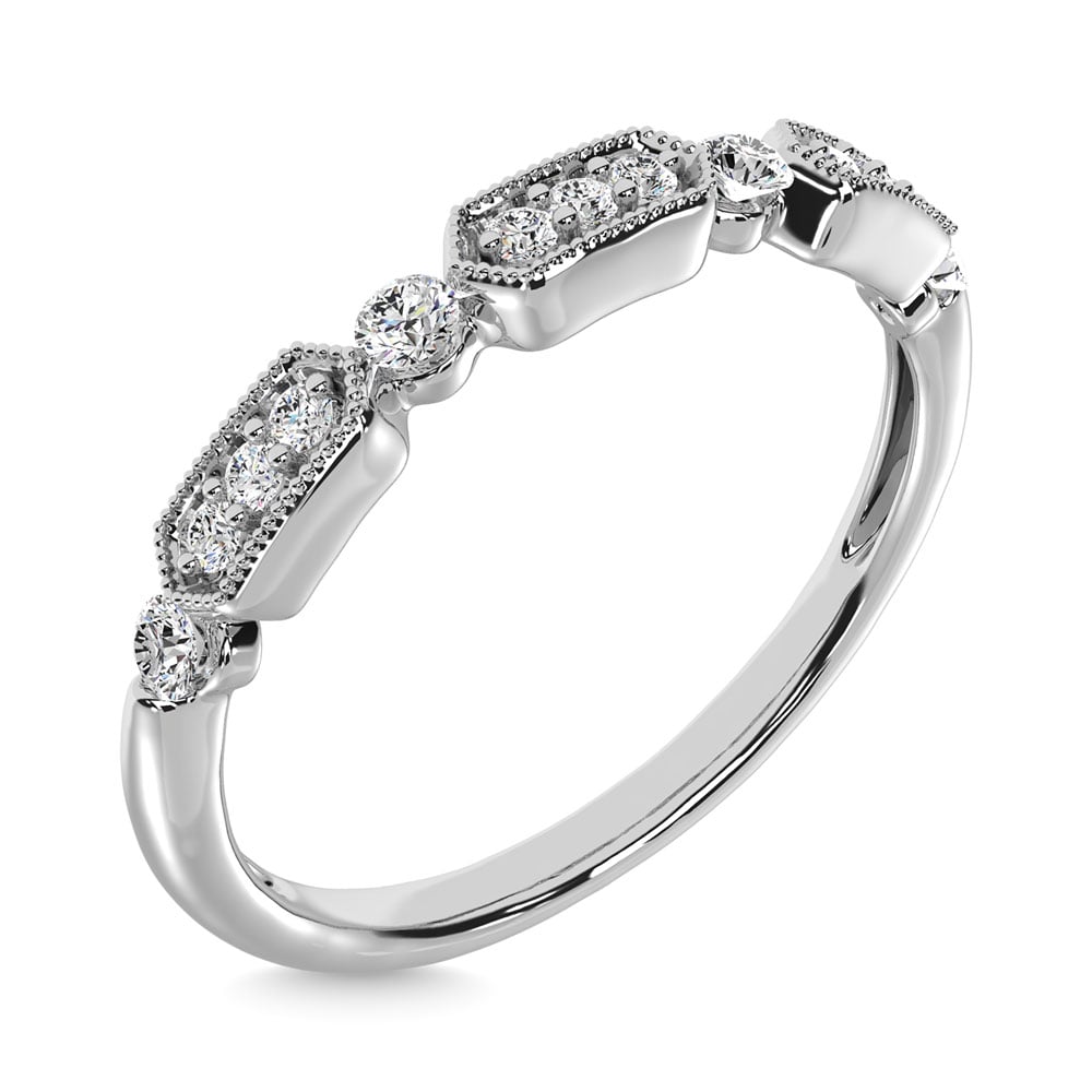 14K White Gold 1/6 Ct.tw Diamond Anniversary Ring