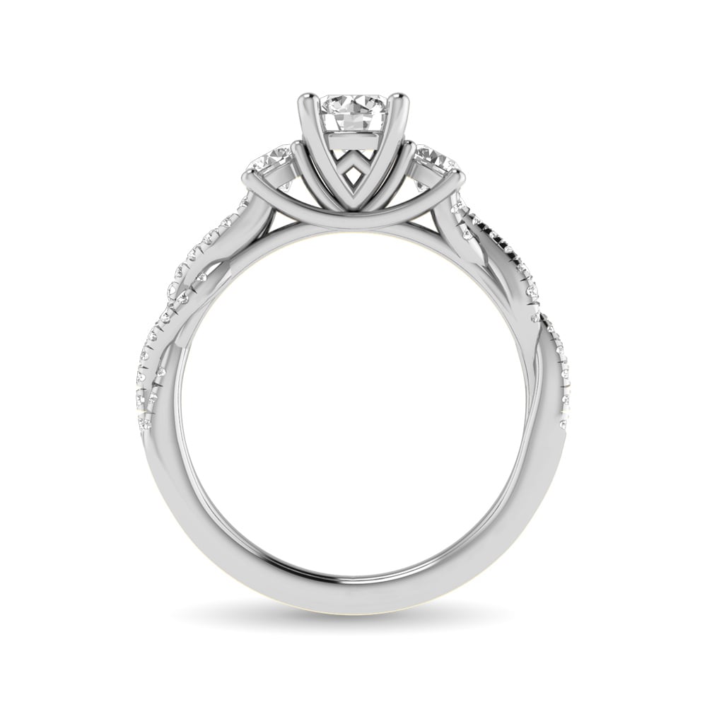14K White Gold 1 Ct.Tw. Round Cut Diamond Engagement Ring