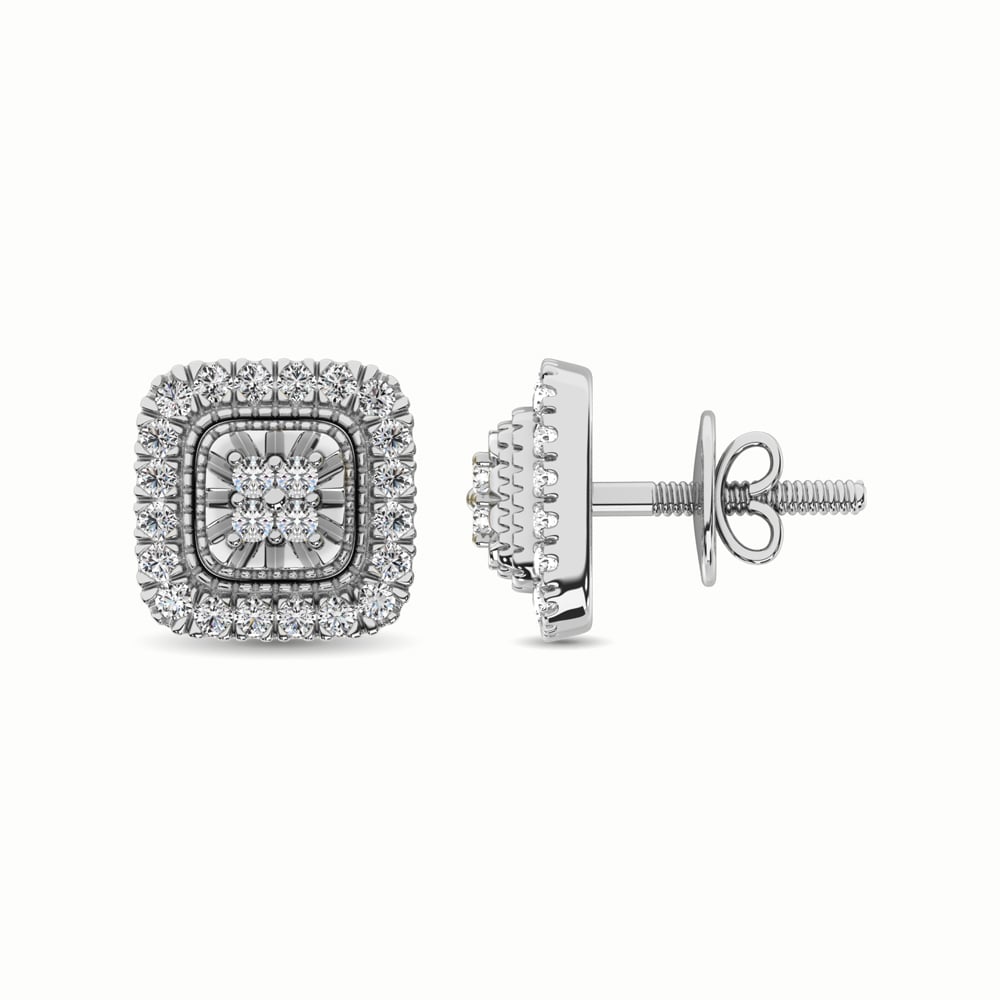 10K White Gold 1/3 Ct.Tw. Diamond Stud Earrings