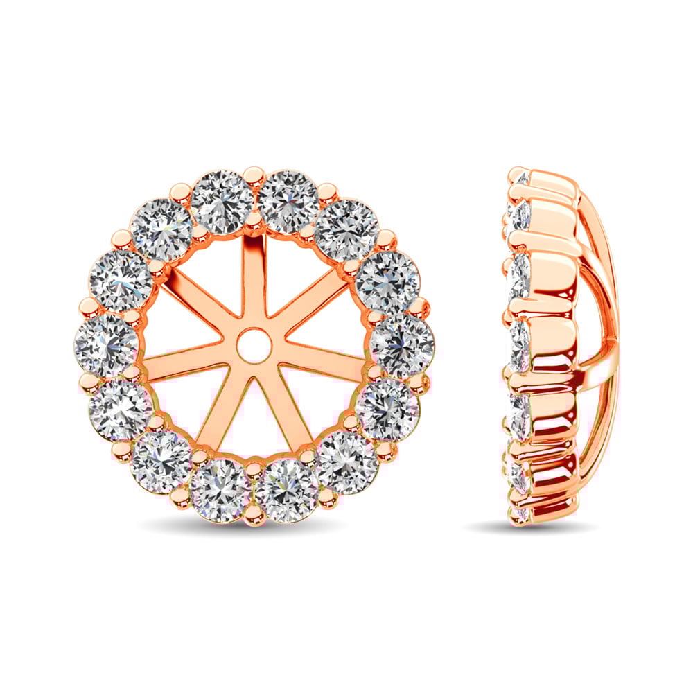14K Rose Gold Diamond 2/5 Ct.Tw. Earrings Jacket