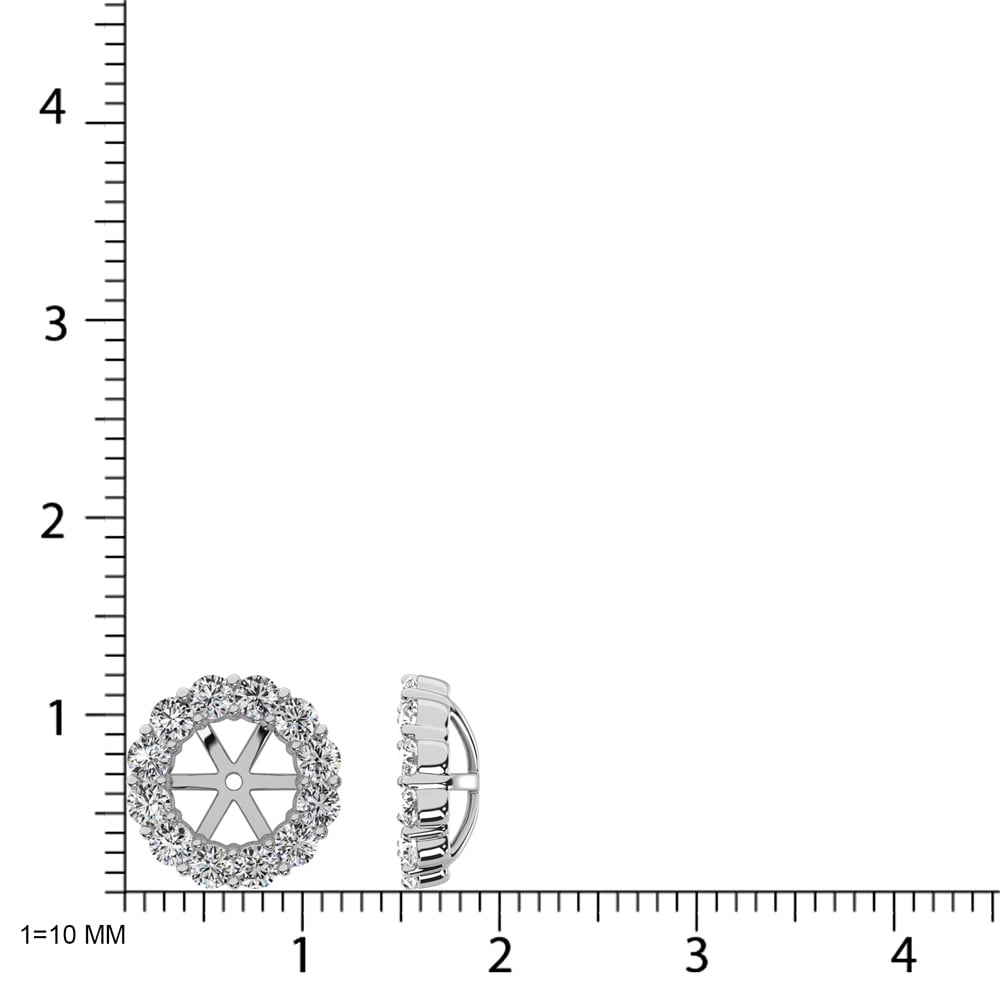 14K White Gold Diamond 1/2 Ct.Tw. Earrings Jacket