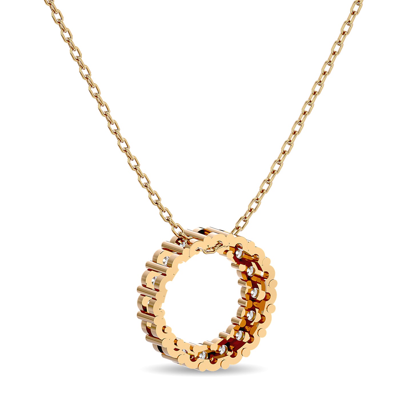 Diamond 1/4 Ct.Tw. Circle Pendant in 14K Yellow Gold