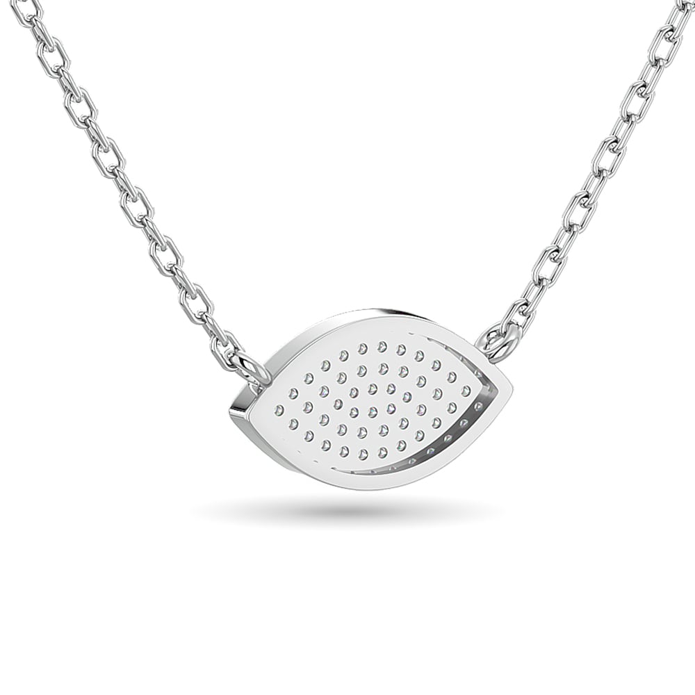 Diamond Eye Shape Necklace 1/5 Ct.tw in 10K White Gold