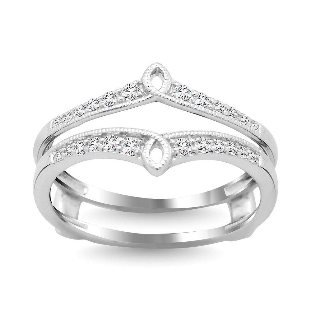 Diamond Guard Ring 1/5 Ct.tw in 10K White Gold