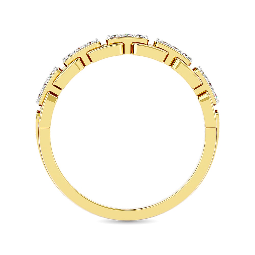 Diamond 1/10 Ct.tw Ladies band in 10K Yellow Gold
