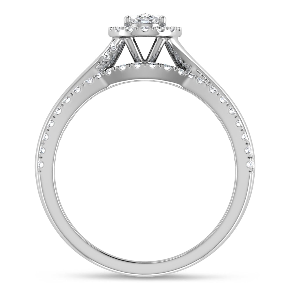 Diamond 5/8 Ct.Tw. Oval Cut Bridal Ring in 14K White Gold