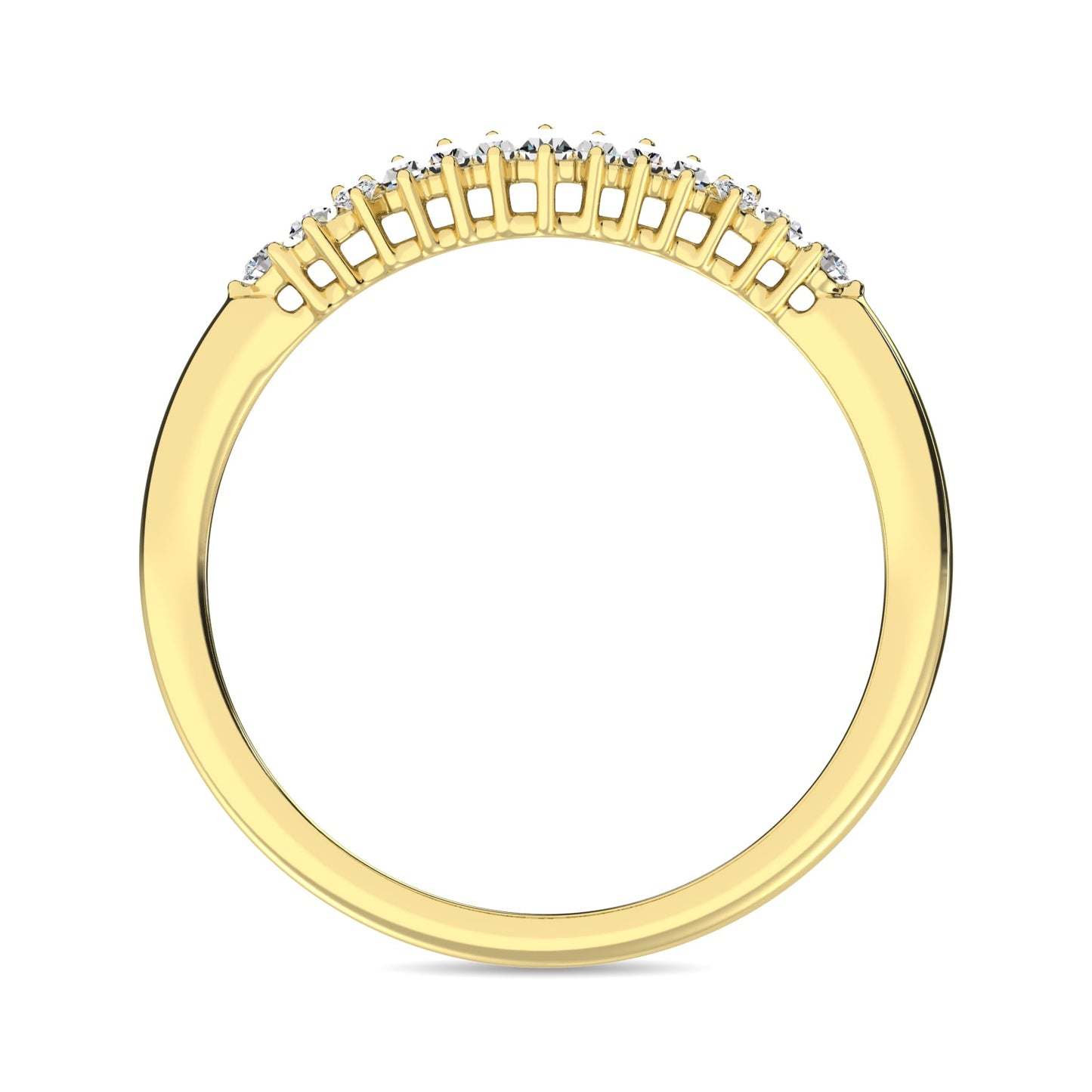 Diamond 1/4 Ct.Tw. Round and Baguette Fashion Ring in 10K Yellow Gold