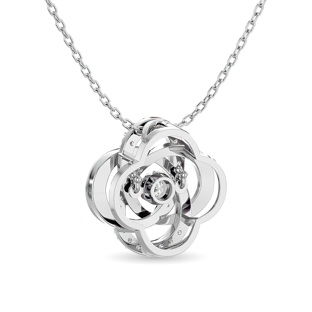 Diamond Shimmering Pendant 1/4 Ct.tw in 10K White Gold