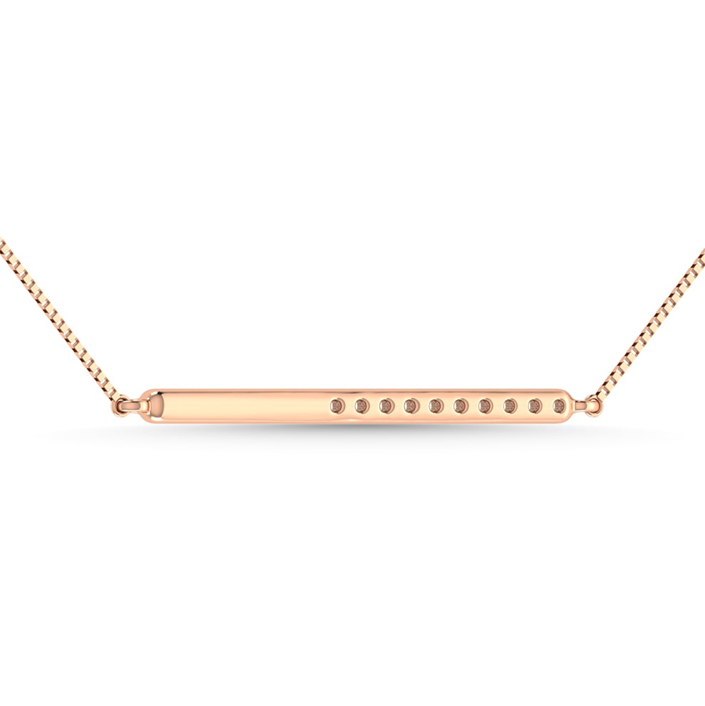 Diamond 1/10 Ct.Tw. Bar Necklace in 10K Rose Gold