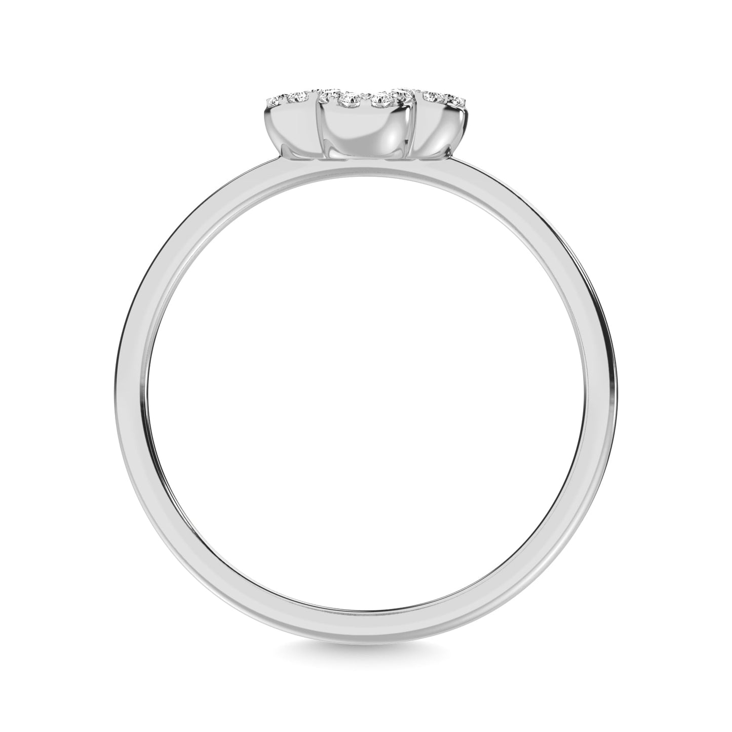 Diamond 1/4 Ct.tw Clover Ring in 14K White Gold