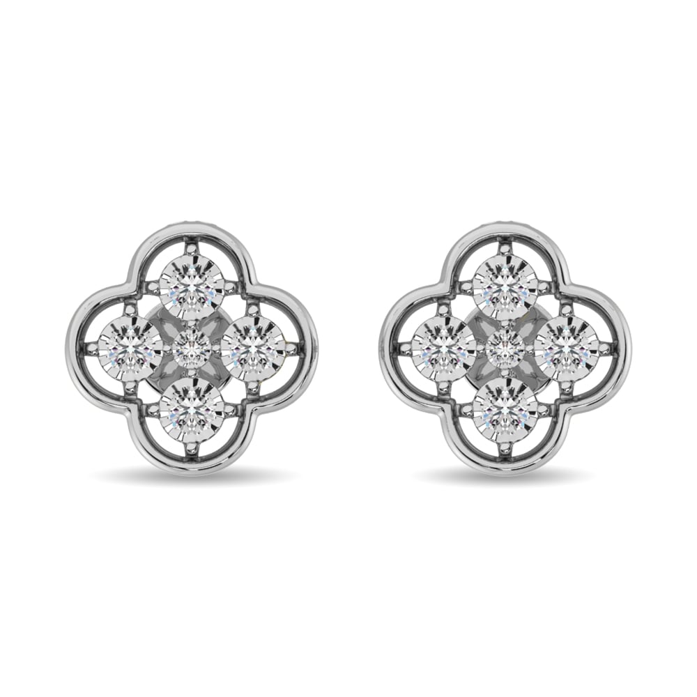 Diamond 1/6 Ct.tw Fashion Earrings in 10K White Gold