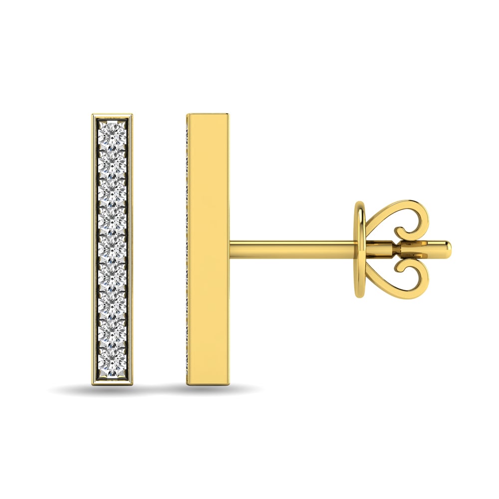 Diamond 1/20 Ct.tw Bar Earrings in 10K White Gold