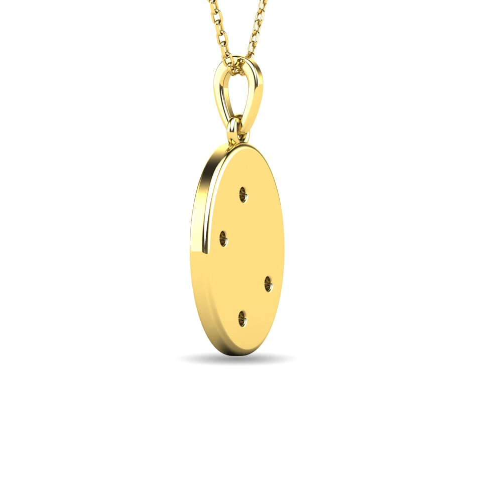 Diamond 1/20 Ct.tw Oval Disc Necklace in 10K Yellow Gold