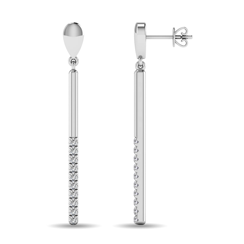 Diamond 1/5 Ct.tw Diamline Earrings in 10K White Gold