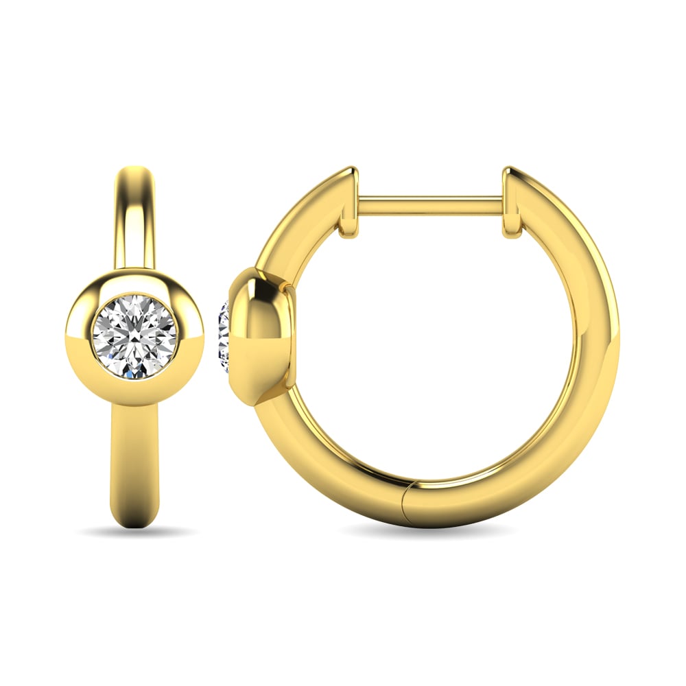 Diamond 1/10 Ct.tw Bezel Set Earrings in 10K Yellow Gold