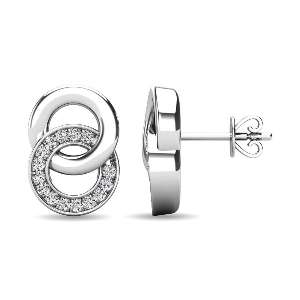 Diamond 1/10 Ct.tw Circle Earrings in 10K White Gold