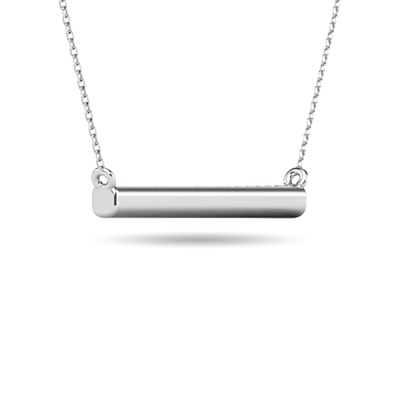 Diamond 1/20 Ct.tw Bar Necklace in 10K White Gold
