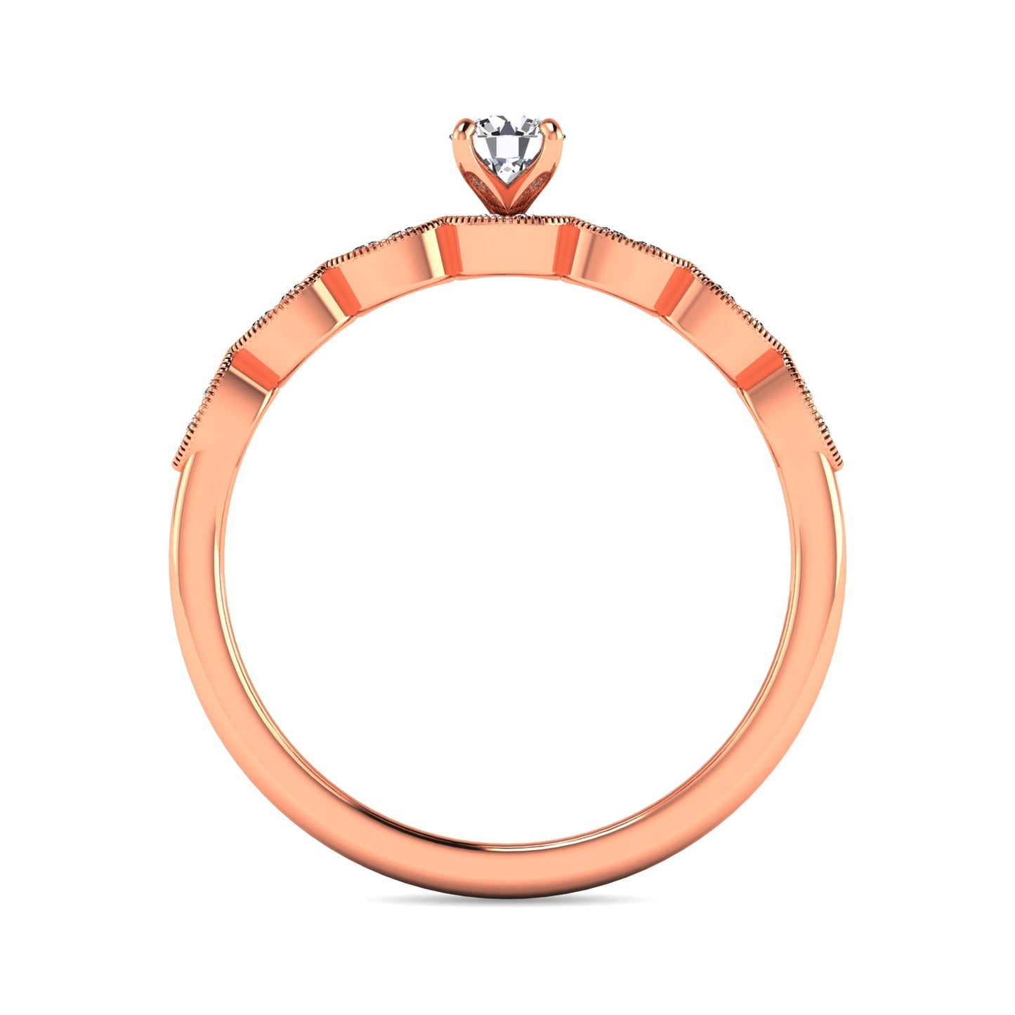 Diamond 1/3 Ct.tw Bridal Ring in 10K Rose Gold