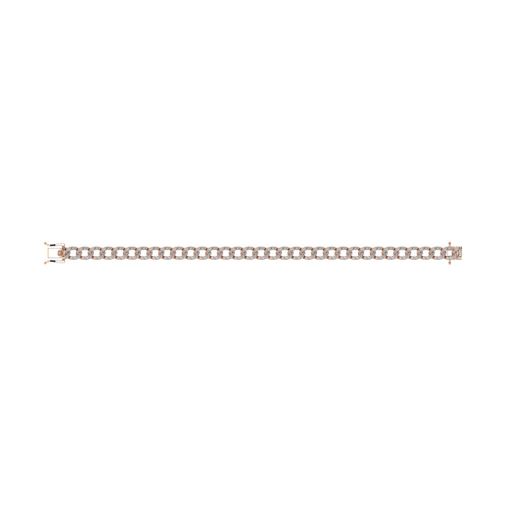 Diamond 3 1/8 Ct.Tw. Cuban Bracelets in 14K Rose Gold