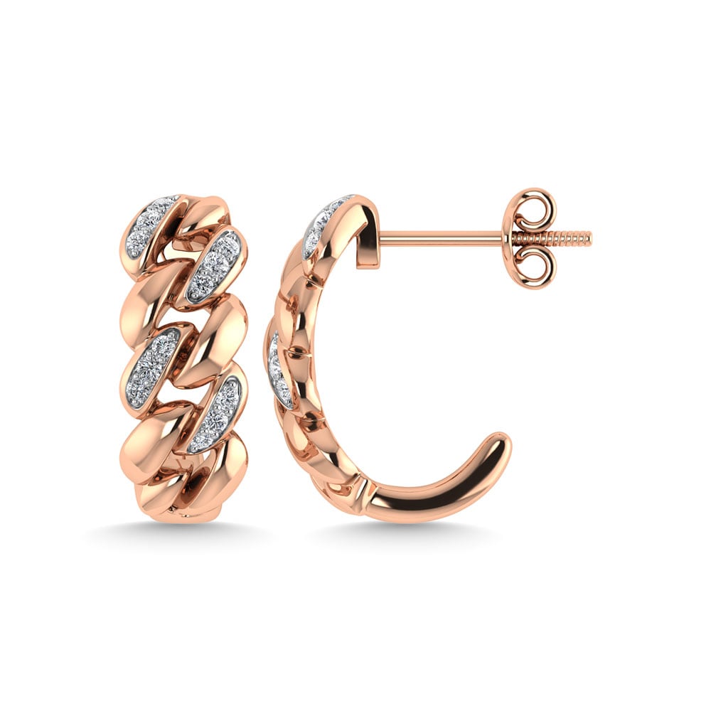 Diamond 1/10 Ct.Tw. J Earrings in 14K Rose Gold