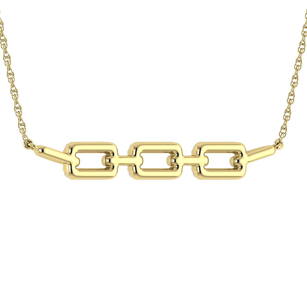 10K Pink Gold 1/5 Ct.Tw. Round Diamond Cuban Link Necklace