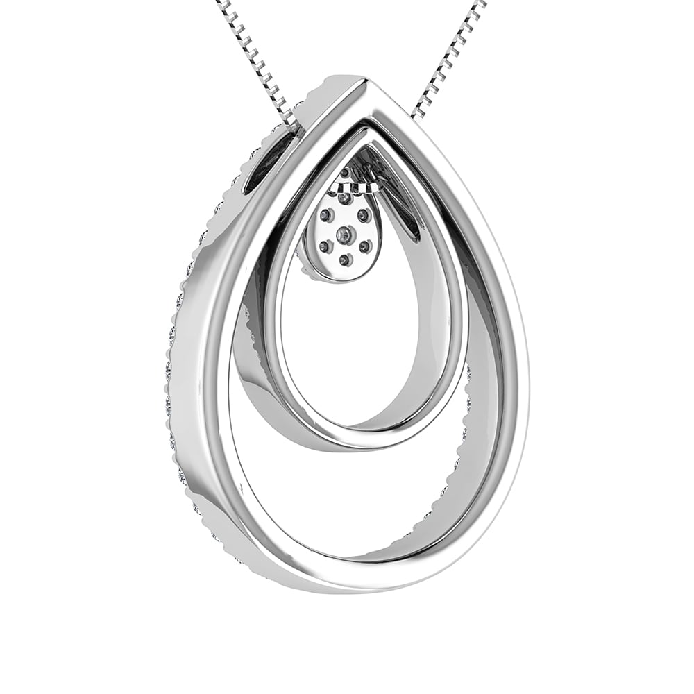 10K White Gold 1/2 Ct.Tw. Diamond Double Slide Pendant
