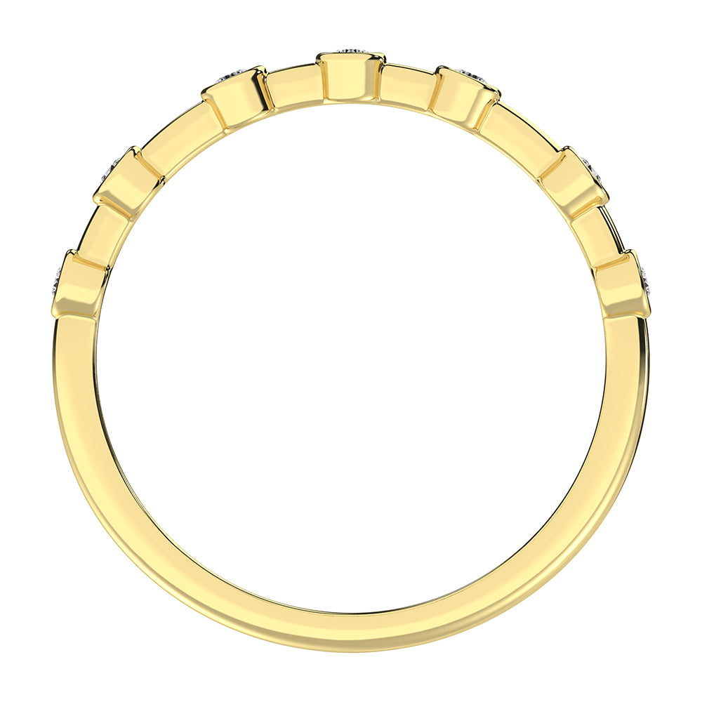 14K Yellow Gold 1/10 Ct.Tw. Diamond Stack Bands