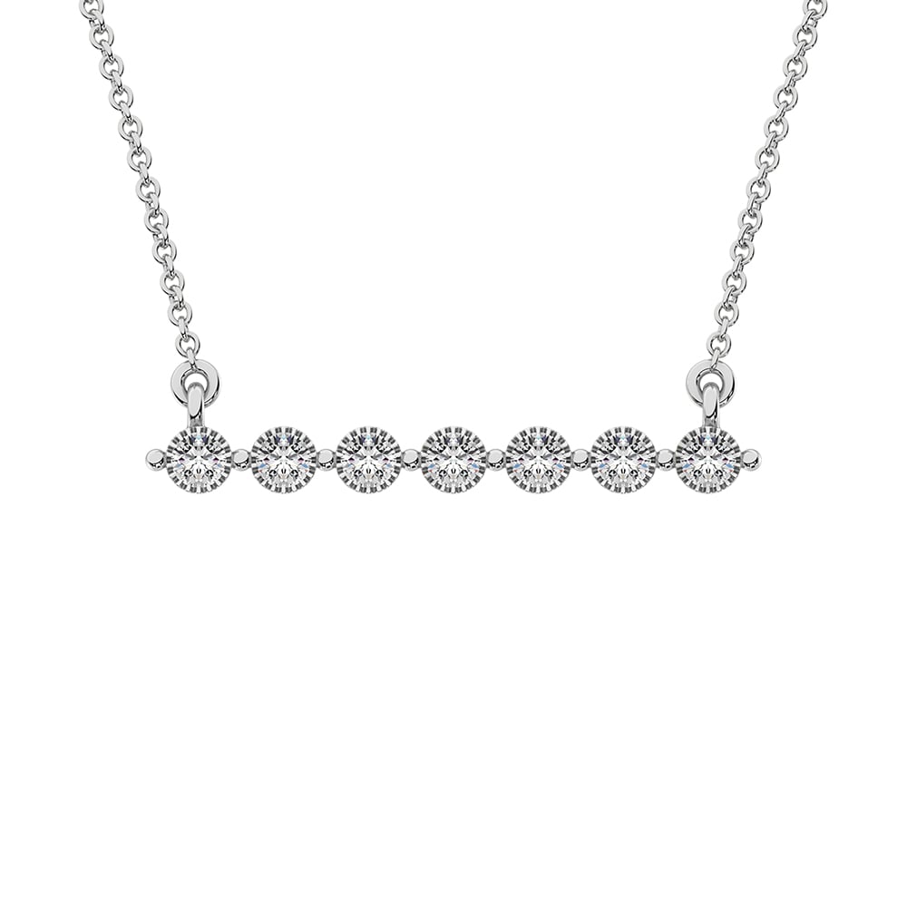 10K White Gold 1/5 Ct.Tw. Diamond Fashion Necklace