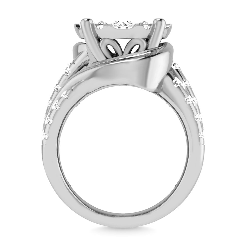 Diamond 4 Ct.Tw. Cluster Engagement Ring in 10K White Gold